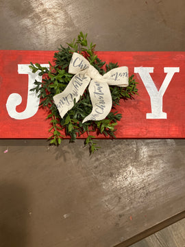 JOY with wreath