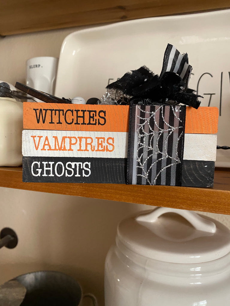 Witches, Vampires, Ghost book stack
