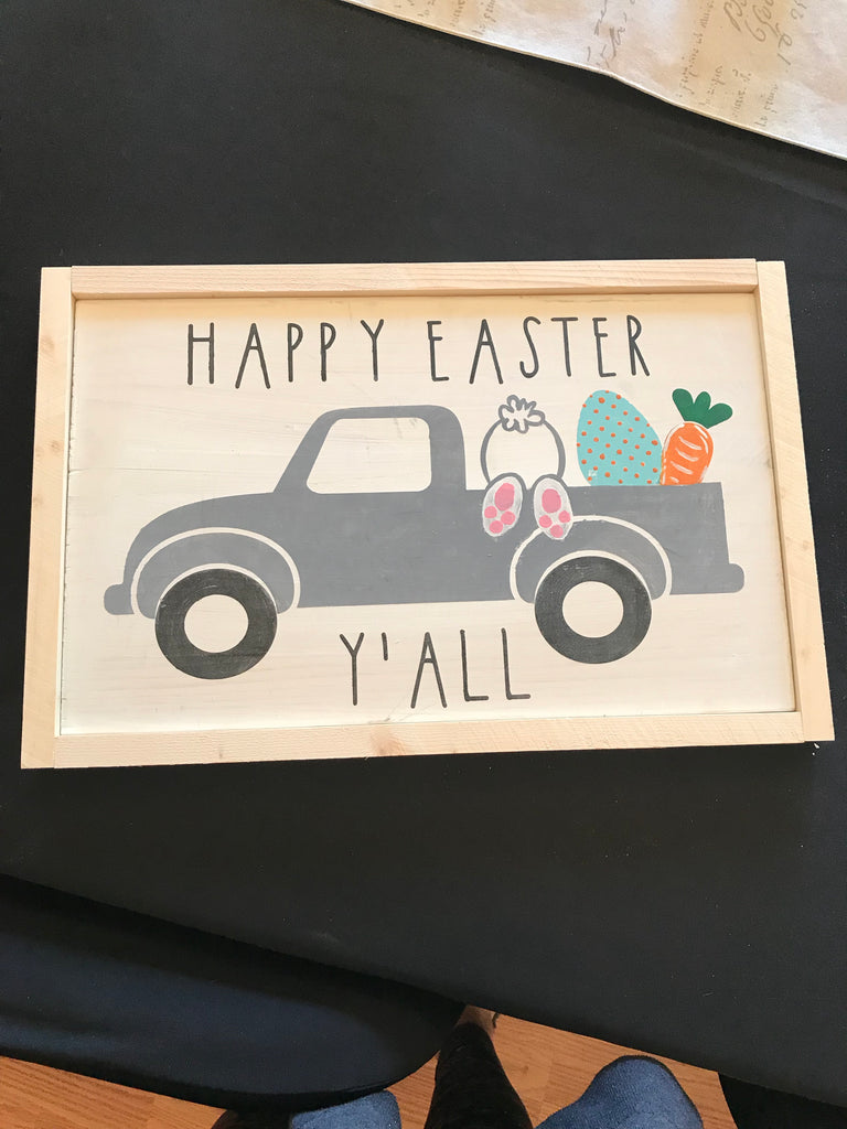 Happy Easter truck-framed