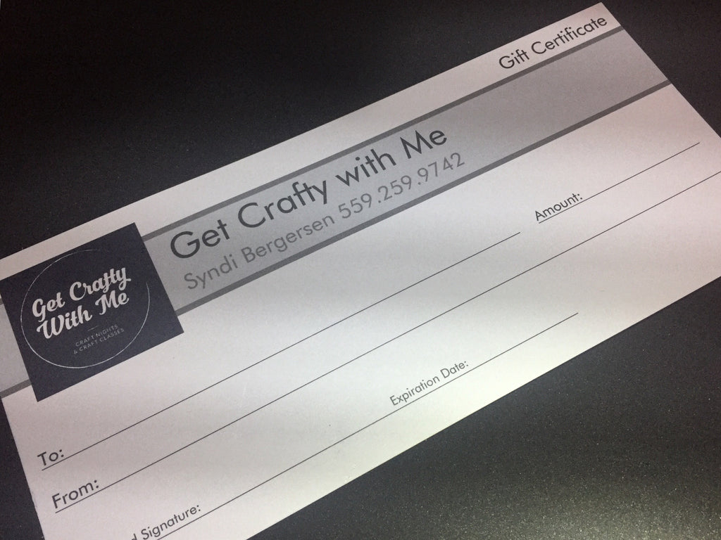 Get Crafty with Me Gift Certificate